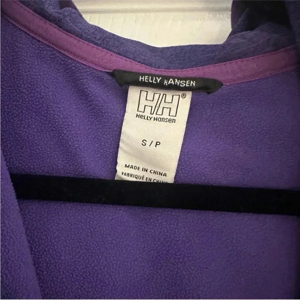 Size S Helly Hansen Women’s Selbu Pattern Zip Hoodie Fleece Purple Nordic Jacket - Picture 6 of 6